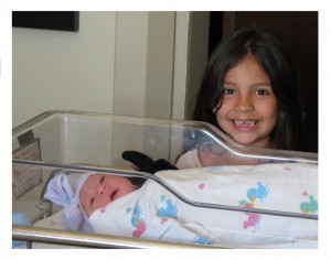 The newest Chambilla! Ruthie, with her big sister, Laura