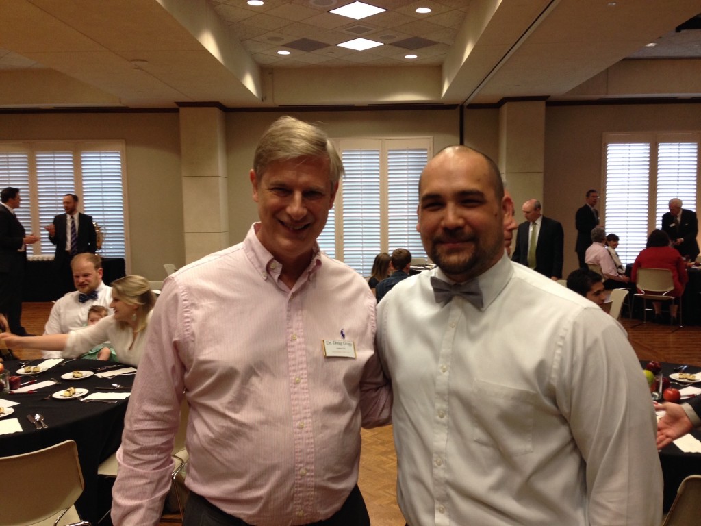 Our own Kevin Gladding at graduation from Redeemer Seminary with Dr. Doug Gropp