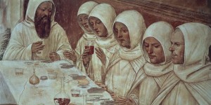 A detail from “Life of St Benedict” (1505), a fresco by Antonio Bazzi