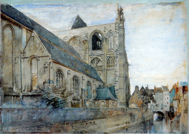 Abbeville: Church of St Wulfran from the River