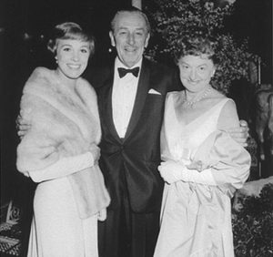 Mary Poppins author DL Travers with Walt Disney and Julie Andrews